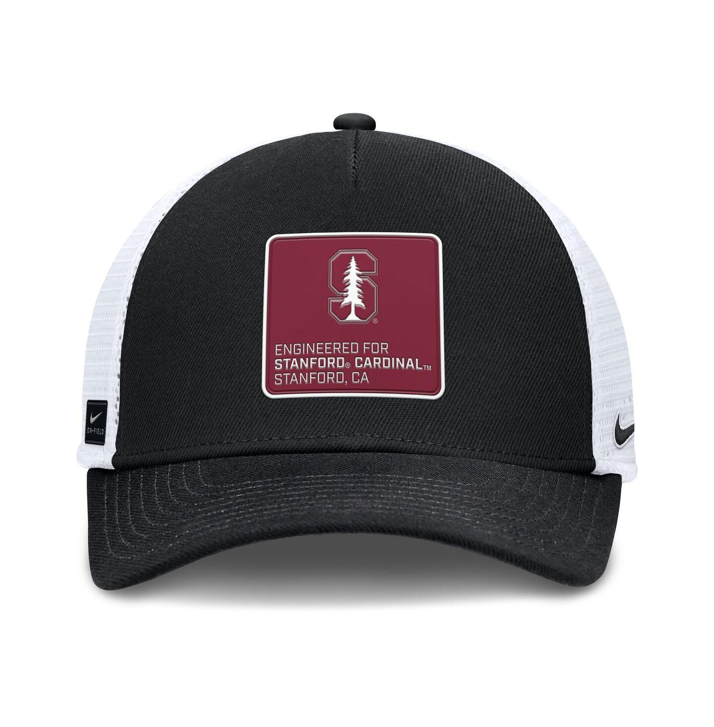 Мужская кепка Nike Black/White Stanford Cardinal 2025 On-Field Rise Engineered Trucker Adjustable Hat — фото 2
