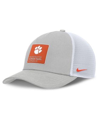 Nike - Men's Gray/White Clemson Tigers 2025 On-Field Rise Engineered Trucker Adjustable Hat