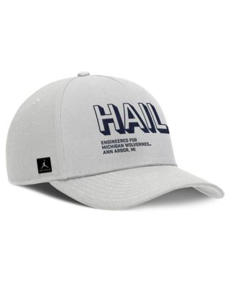 Men's Gray Michigan Wolverines 2025 Sideline Dust Pinched Rise Adjustable Hat