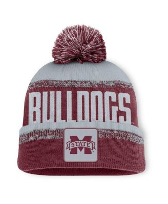 Fanatics - Men's Maroon/Gray Mississippi State Bulldogs Thrive Cuffed Knit Hat with Pom