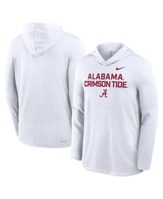 Men's White Alabama Crimson Tide 2025 Sideline Performance Long Sleeve Hoodie T-Shirt