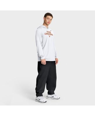 Men's White Texas Longhorns 2025 Sideline Performance Long Sleeve Hoodie T-Shirt