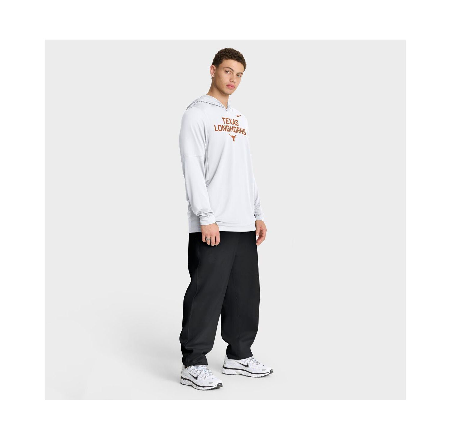 Men's White Texas Longhorns 2025 Sideline Performance Long Sleeve Hoodie T-Shirt