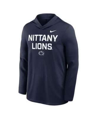 Men's Navy Penn State Nittany Lions 2025 Sideline Performance Long Sleeve Hoodie T-Shirt