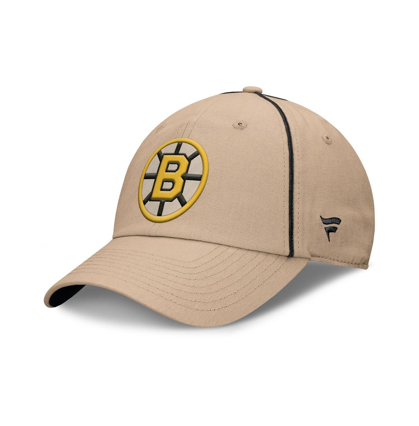Мужская кепка Fanatics Cream Boston Bruins Heritage Setoff Adjustable Hat — фото 1