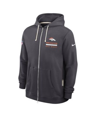 Men's Anthracite Denver Broncos Sideline Standard Issue Utility Player Dri-FIT Full-Zip Hoodie