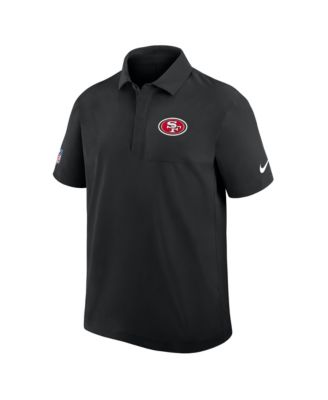 Men's Black San Francisco 49ers Sideline City Pride Woven Performance Polo Shirt