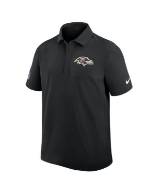 Men's Black Baltimore Ravens Sideline City Pride Woven Performance Polo Shirt
