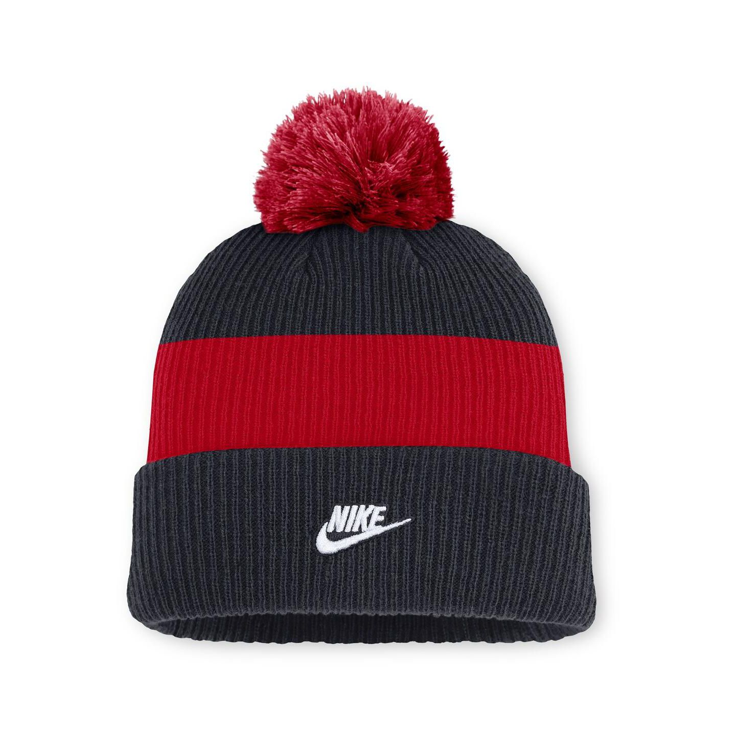 Мужская шапка Nike Navy/Red Boston Red Sox Cooperstown Collection Peak Standard Cuffed Pom with Knit Hat — фото 2