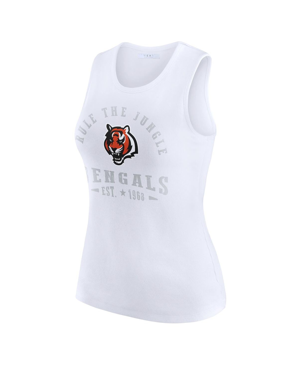 Wear By Erin Andrews White Cincinnati Bengals Ribbed Graphic Tank Top In White