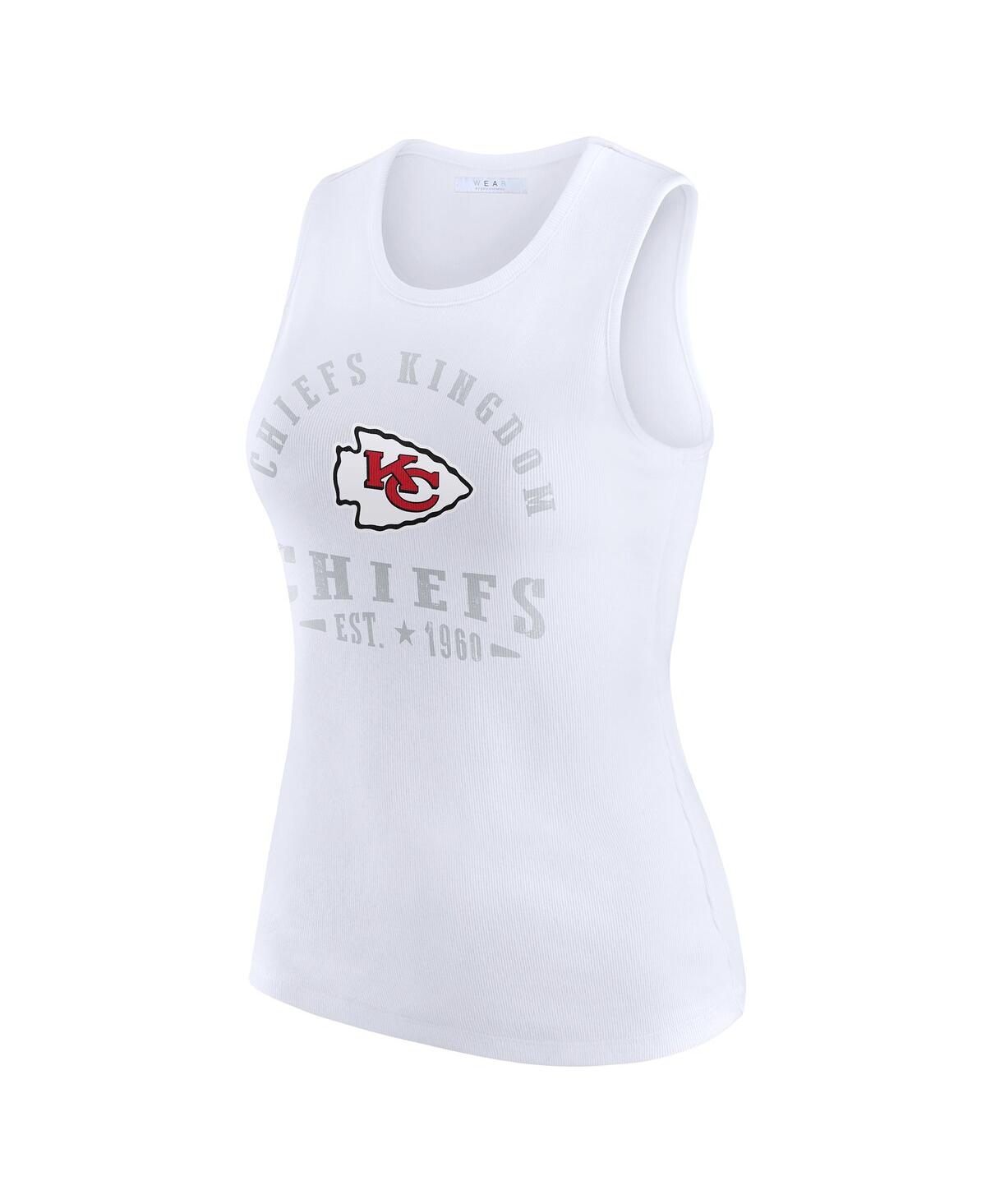 Wear By Erin Andrews White Kansas City Chiefs Ribbed Graphic Tank Top In White