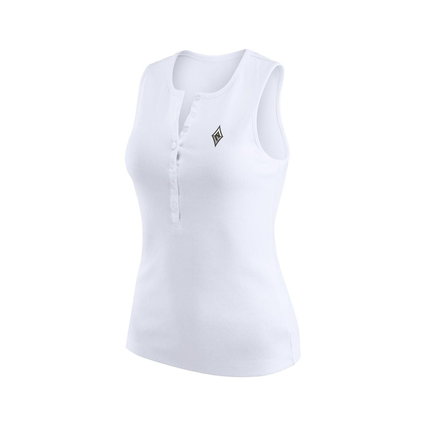 Женский топ WEAR by Erin Andrews White Las Vegas Aces Rib-Knit Henley — фото 3