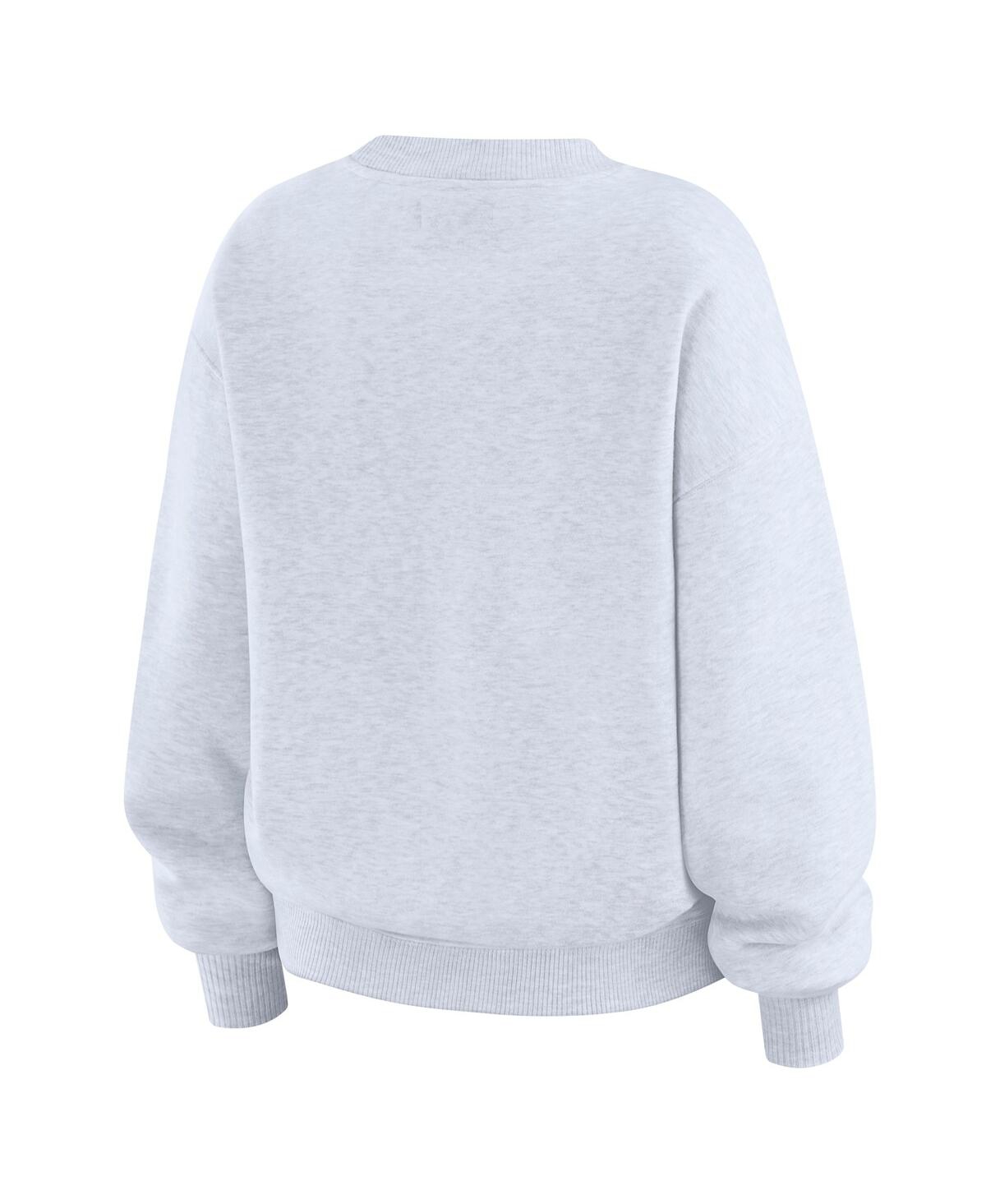 Wear By Erin Andrews Heather Gray New York Knicks Crew Neck Sweatshirt In Gray