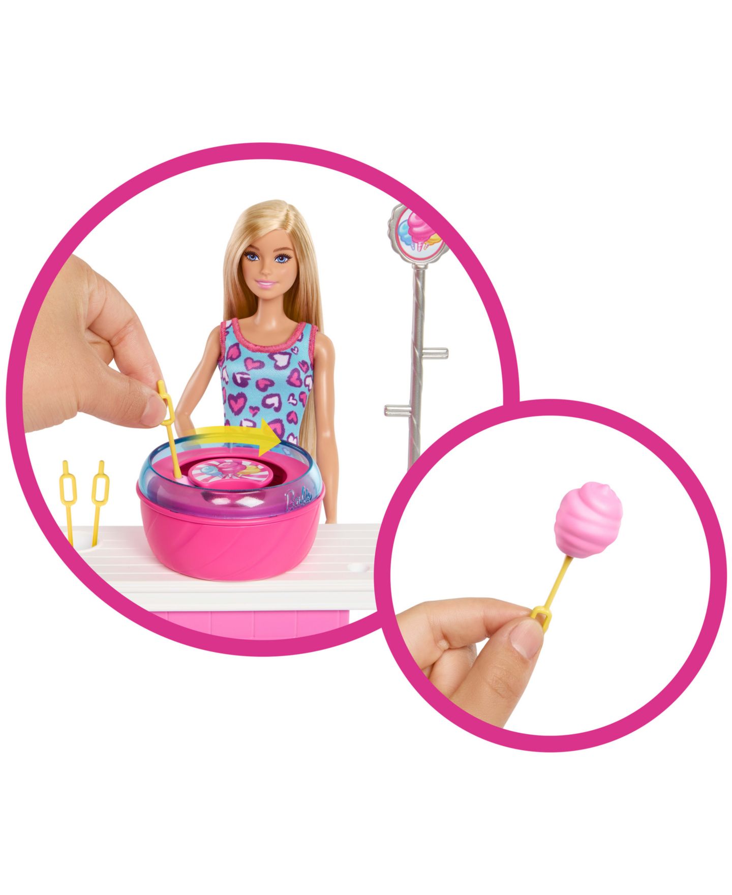 Детская кукла Barbie Beach Detectives Malibu Fashion Doll with Game Booth and Cotton Candy Machine, Ages 3+ — фото 2