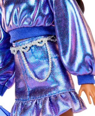 Deluxe Style Fashion Doll 7 in Metallic Blue Top and Skirt with Accessories