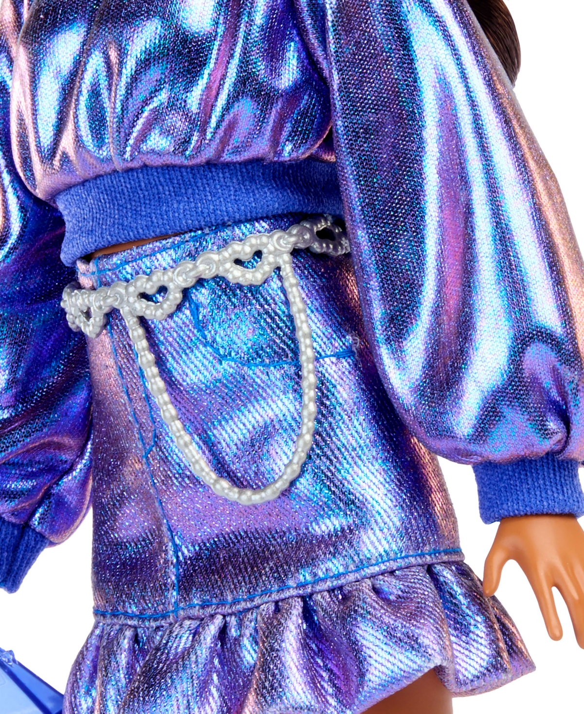 Barbie Deluxe Style Fashion Doll 7 In Metallic Blue Top And Skirt With Accessories In Blue
