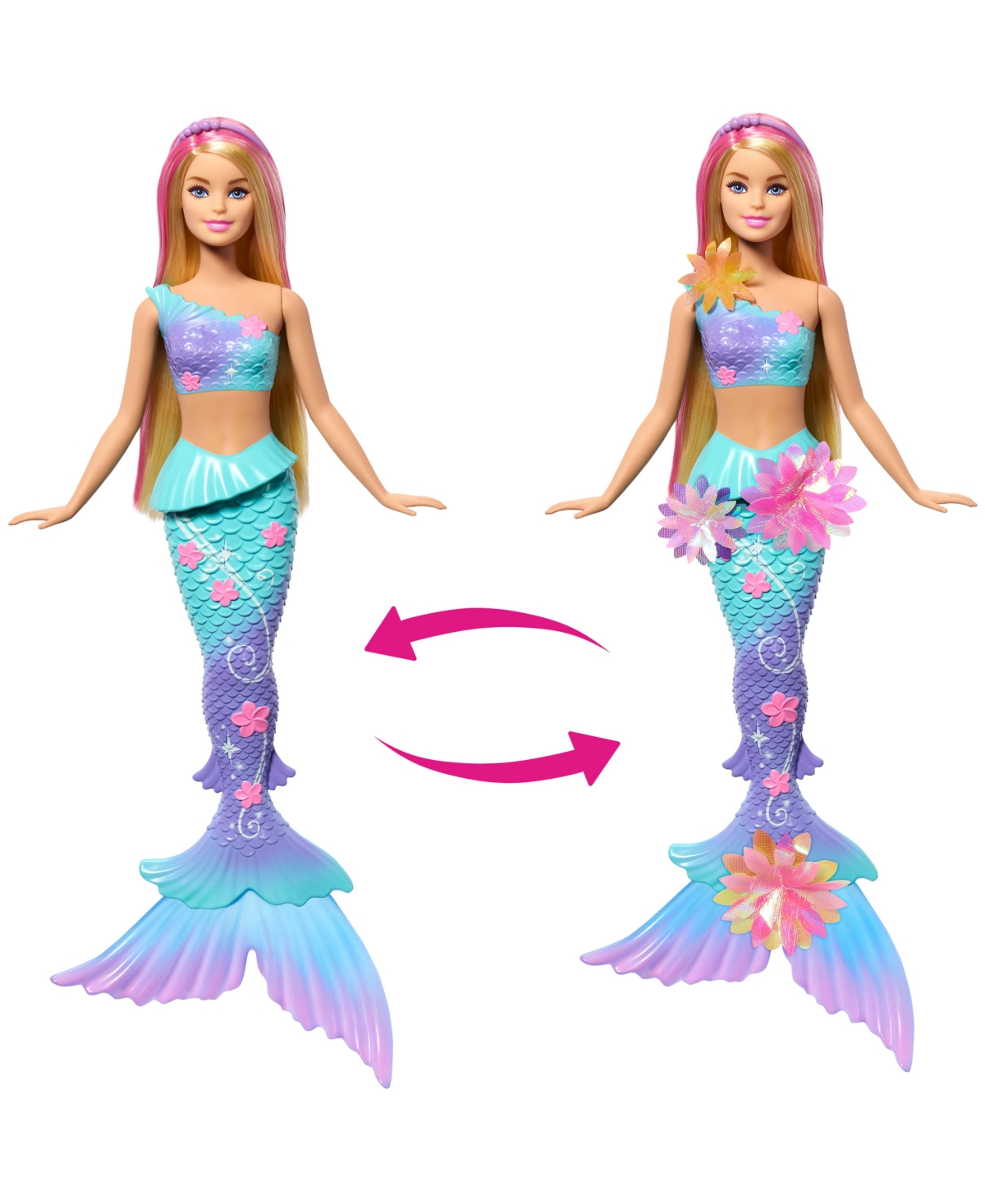 Barbie Flower Magic Mermaid Toy Doll In Multi