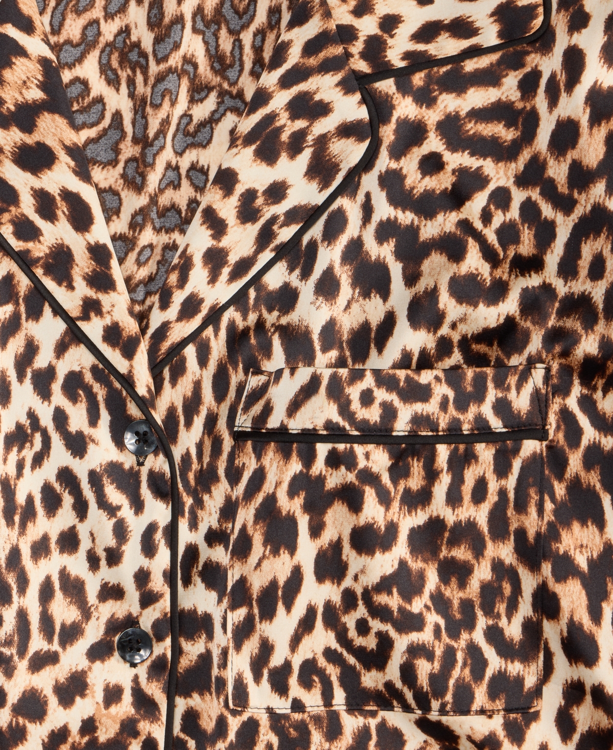 Inc International Concepts Women's Printed Satin Long Pajama Set, Macy's Exclusive In Brown