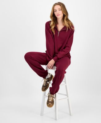 Juniors' Half-Zip Scuba Sweatshirt & Scuba Joggers