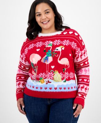 It's Our Time - Trendy Plus Flamingo Ugly Xmas Sweater