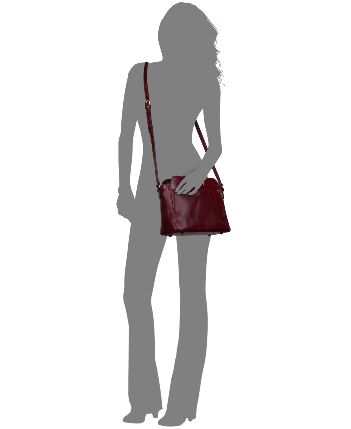 Patricia Nash Ithaca Small Leather Crossbody Bag In Burgundy