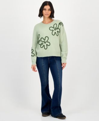 Juniors' Flower Sweater 