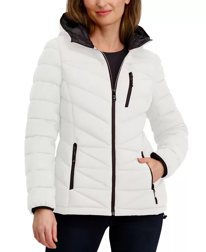 Women's Hooded Zip-Front Puffer Coat - thumbnail 4