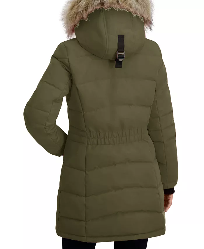 Women's Hooded Puffer Coat - thumbnail 4