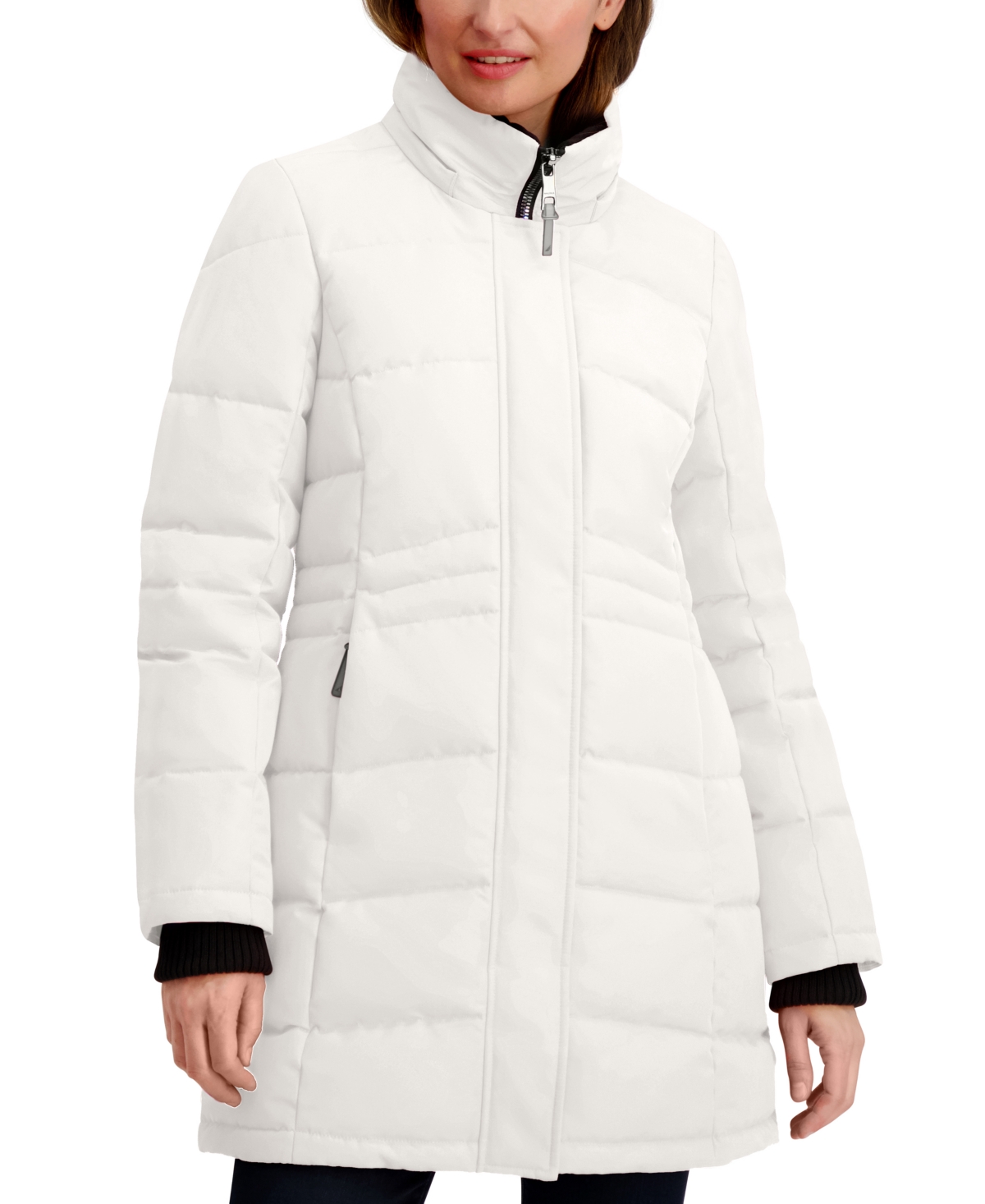 Nautica Women's Hooded Puffer Coat In White