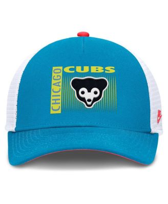 Men's Teal Chicago Cubs Neon 90s Rise Structured Performance Adjustable Trucker Hat