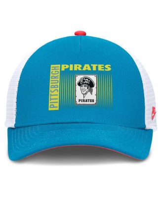 Men's Teal Pittsburgh Pirates Neon 90s Rise Structured Performance Adjustable Trucker Hat