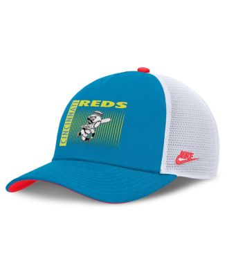 Nike - Men's Teal Cincinnati Reds Neon 90s Rise Structured Performance Adjustable Trucker Hat