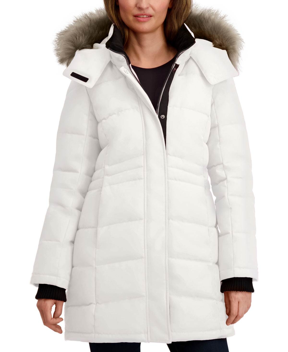Nautica Women's Hooded Puffer Coat In White