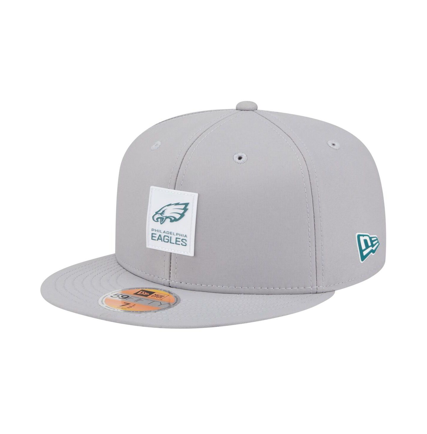 Мужская кепка New Era Gray Philadelphia Eagles 2025 Sideline 59FIFTY Fitted Hat — фото 1