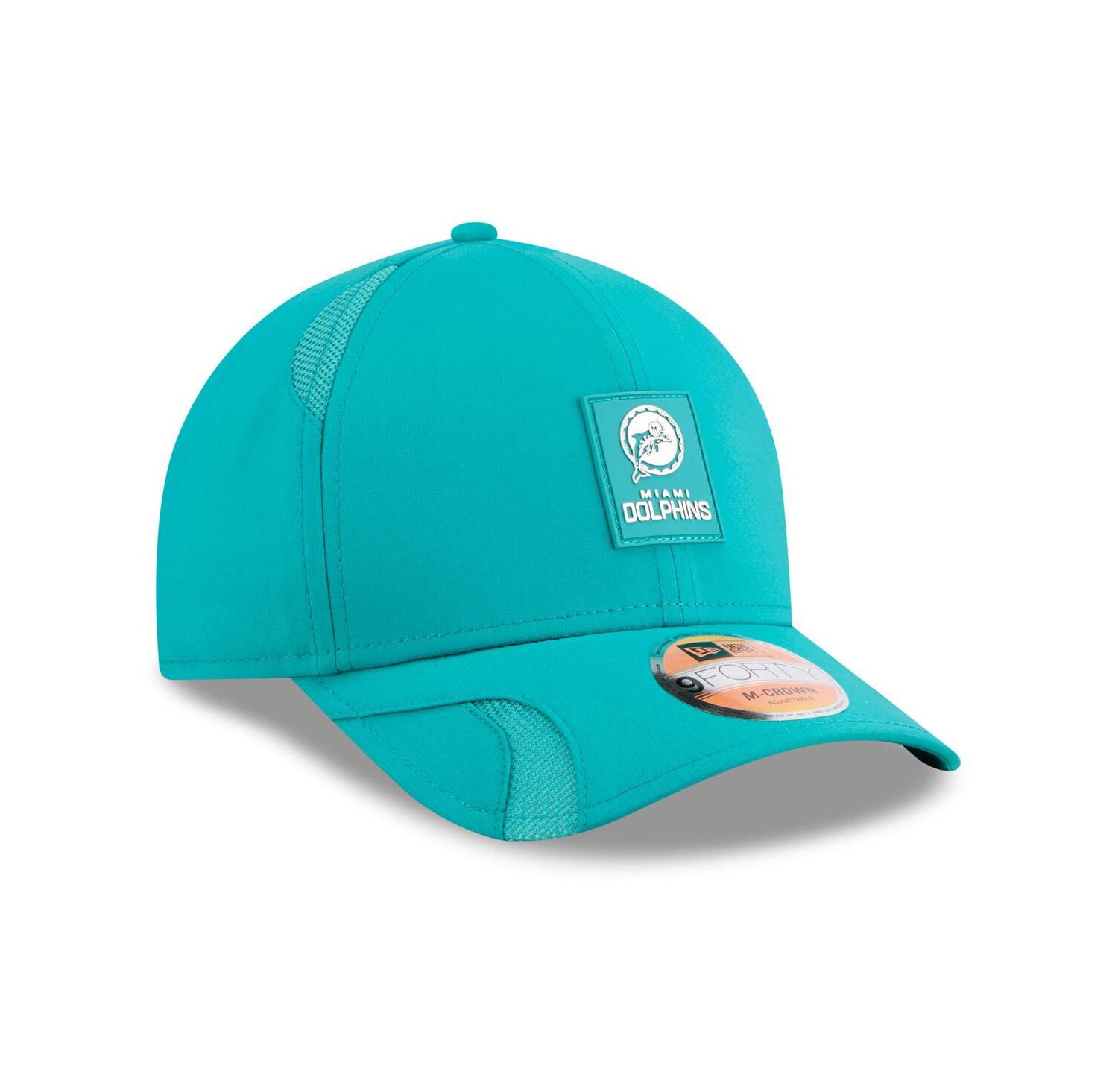 Men's Aqua Miami Dolphins 2025 Sideline Throwback M-Crown 9FORTY Adjustable Hat