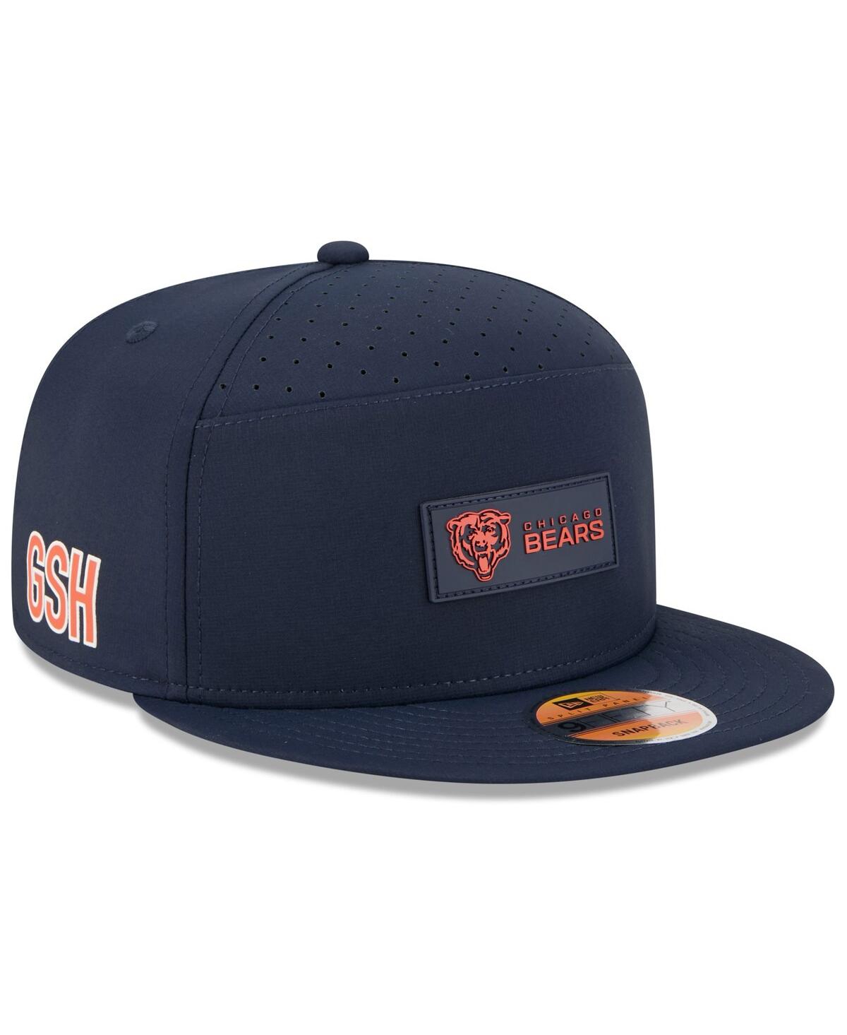 New Era Men's Navy Chicago Bears 2025 Sideline Split Panel 9fifty Snapback Hat In Blue