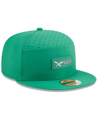 Men's Kelly Green Philadelphia Eagles 2025 Sideline Throwback Split Panel 9FIFTY Snapback Hat