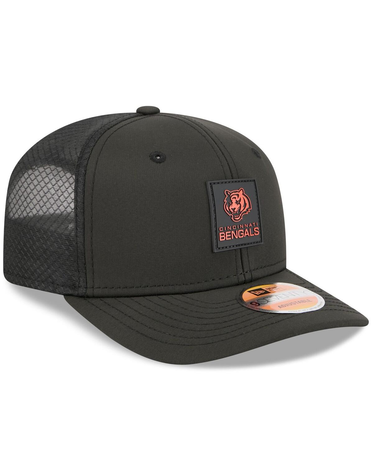 New Era Men's Black Cincinnati Bengals 2025 Sideline 9seventy Trucker Adjustable Hat In Black