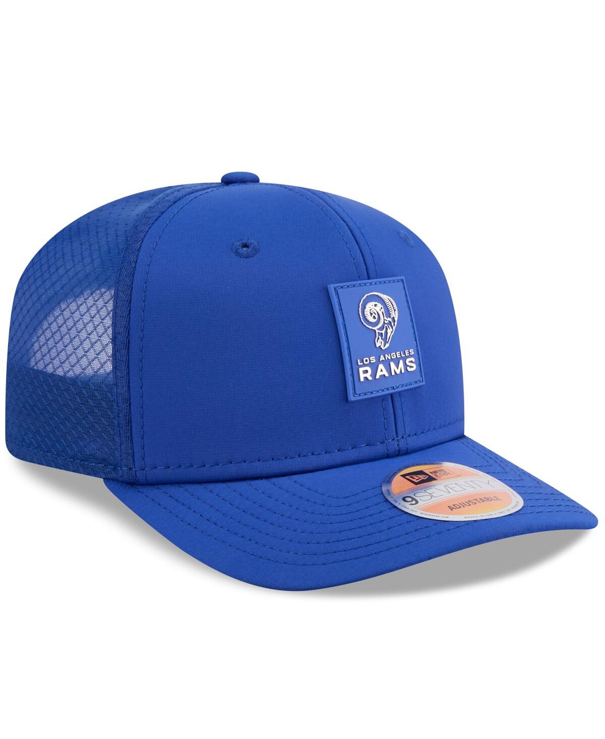 New Era Men's Royal Los Angeles Rams 2025 Sideline Throwback 9SEVENTY Trucker Adjustable Hat