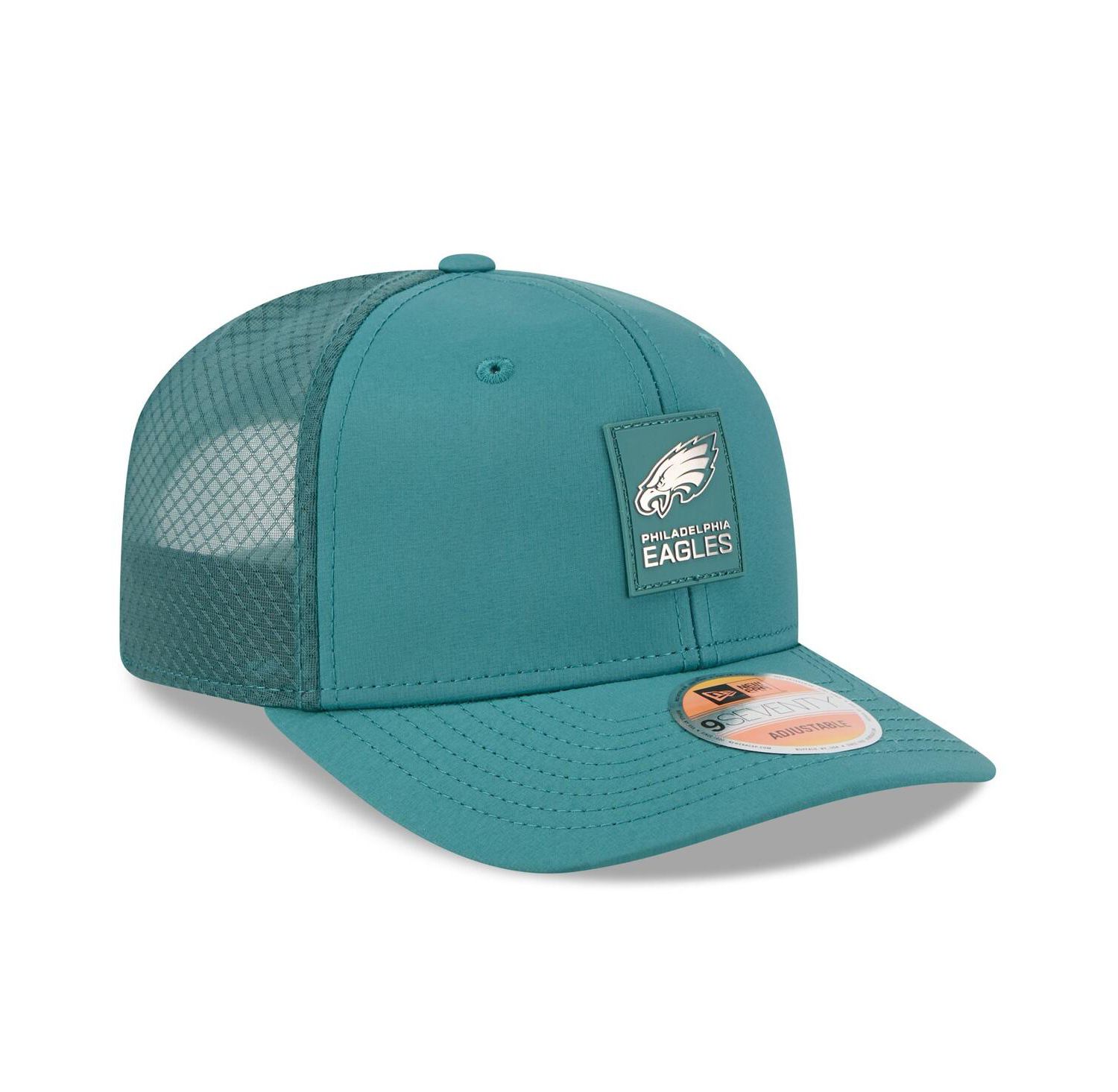 Men's Green Philadelphia Eagles 2025 Sideline 9SEVENTY Trucker Adjustable Hat