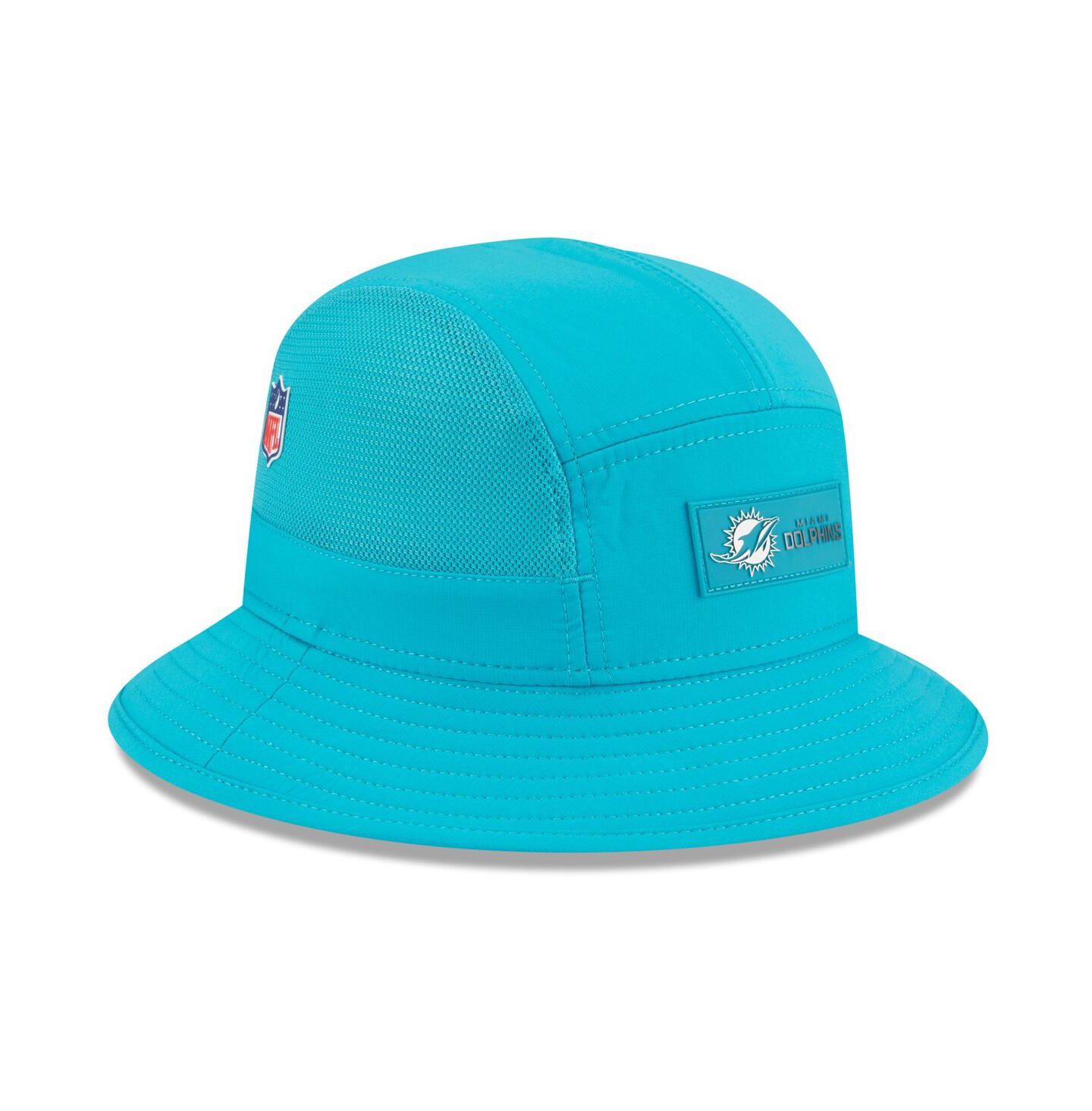 Мужская панама New Era Aqua Miami Dolphins 2025 Sideline Bucket Hat — фото 4