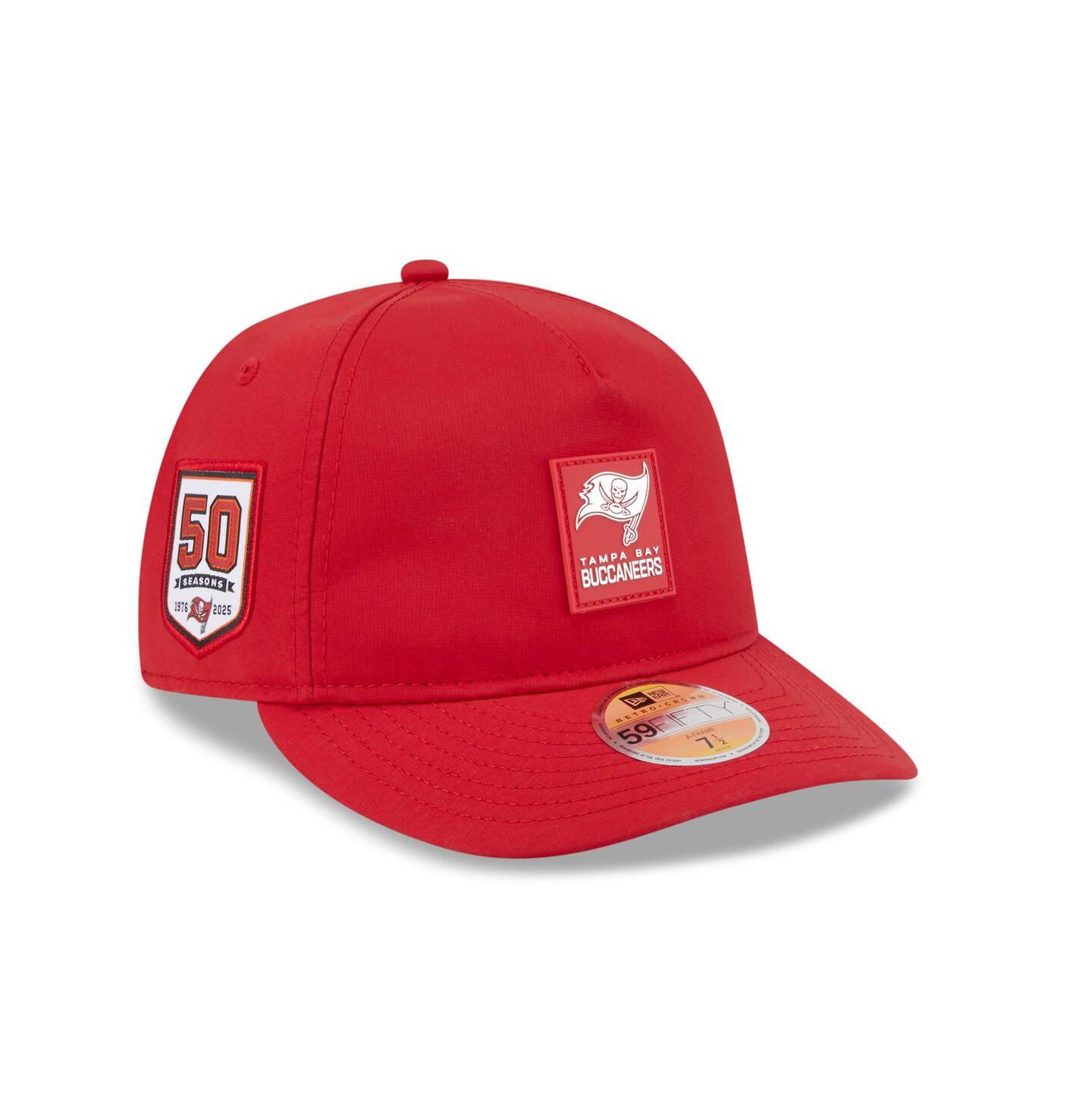 Мужская кепка New Era Red Tampa Bay Buccaneers 2025 Sideline Retro Crown 59FIFTY Fitted Hat — фото 4