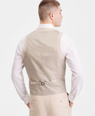 Men's Slim-Fit Linen-Blend Suit Separates Vest