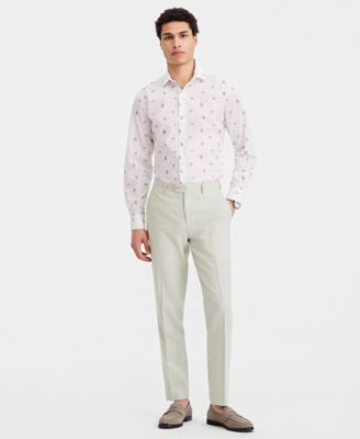 Men's Slim-Fit Linen-Blend Suit Separates Pants