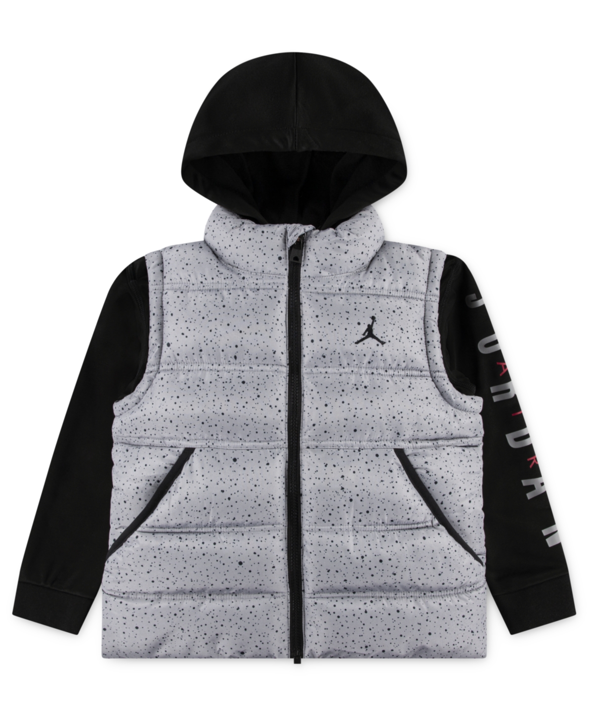 Jordan Big Boys Layered-look Hooded Jacket In Multi