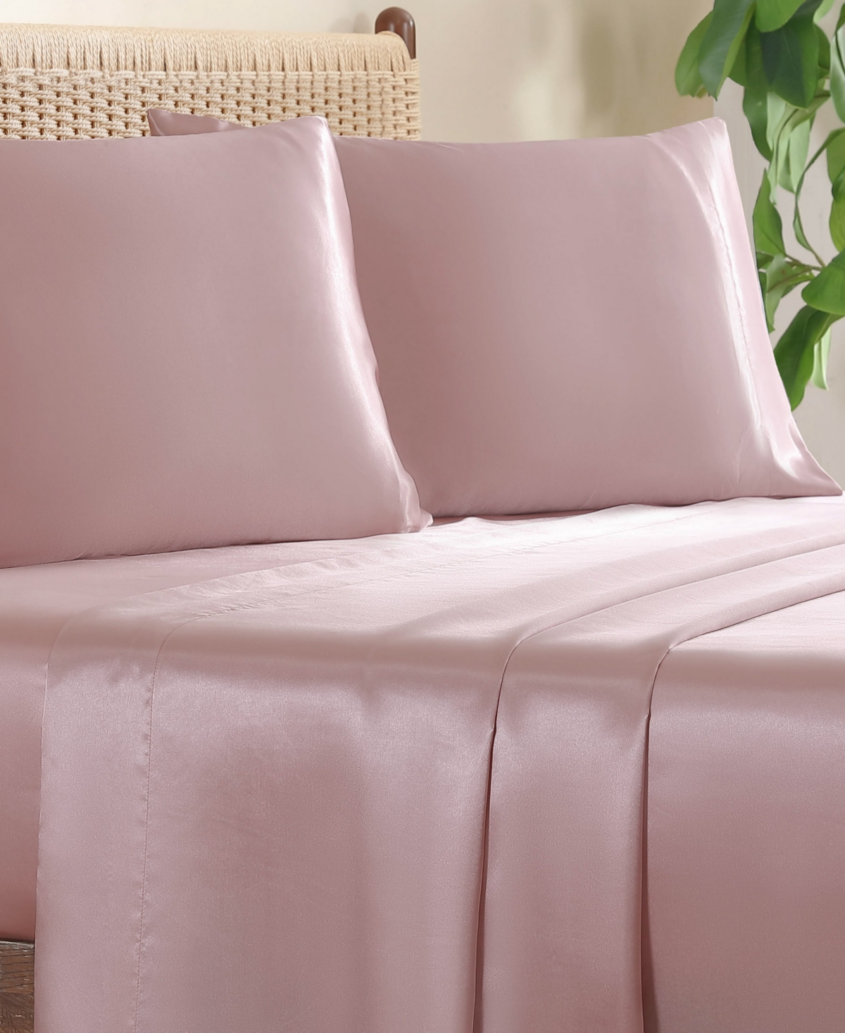 Jessica Simpson Silky Satin 4-pc. Sheet Set, Queen In Pink
