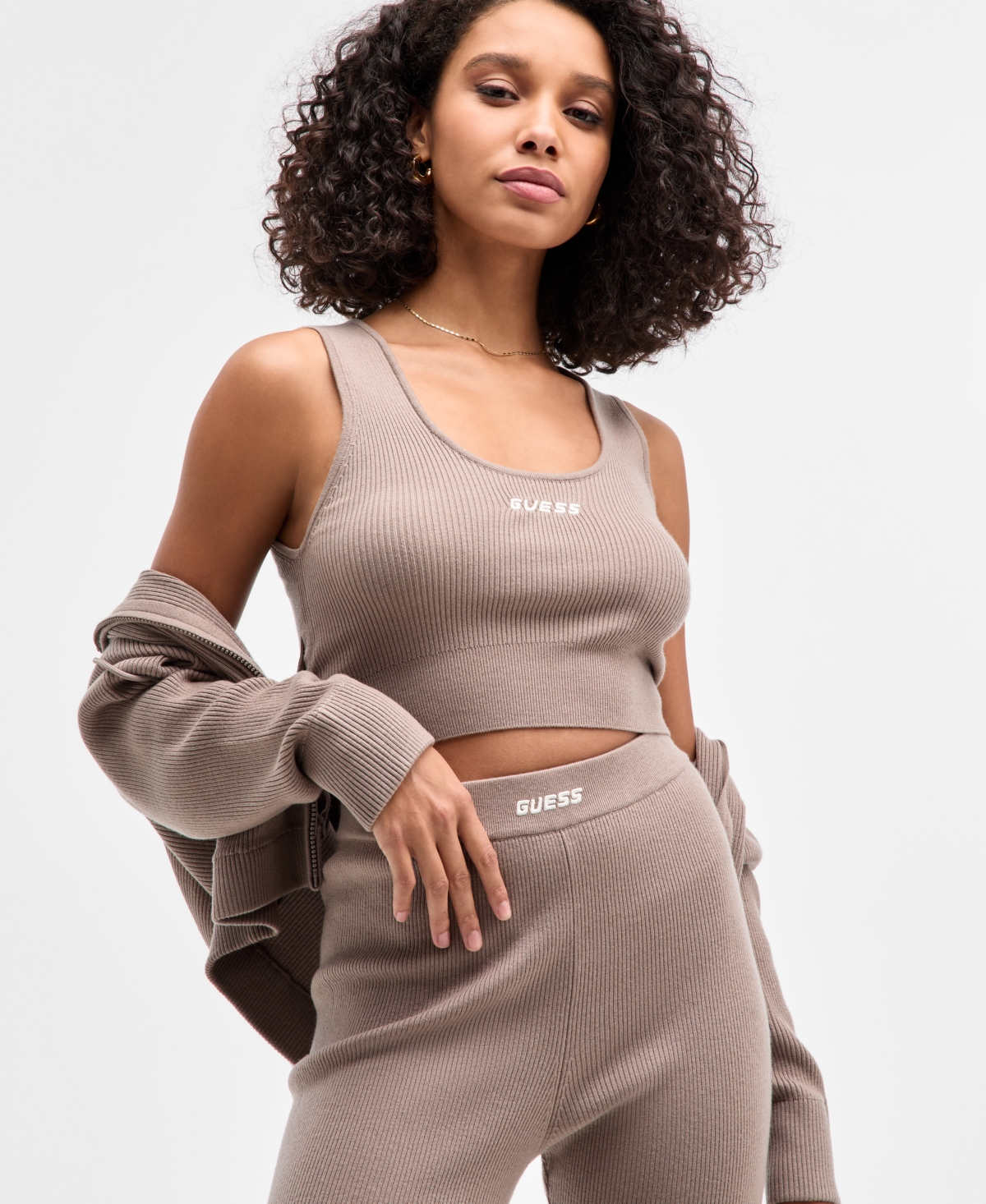 Guess Women's Flaminia Sweater Bralette Top In Neutral
