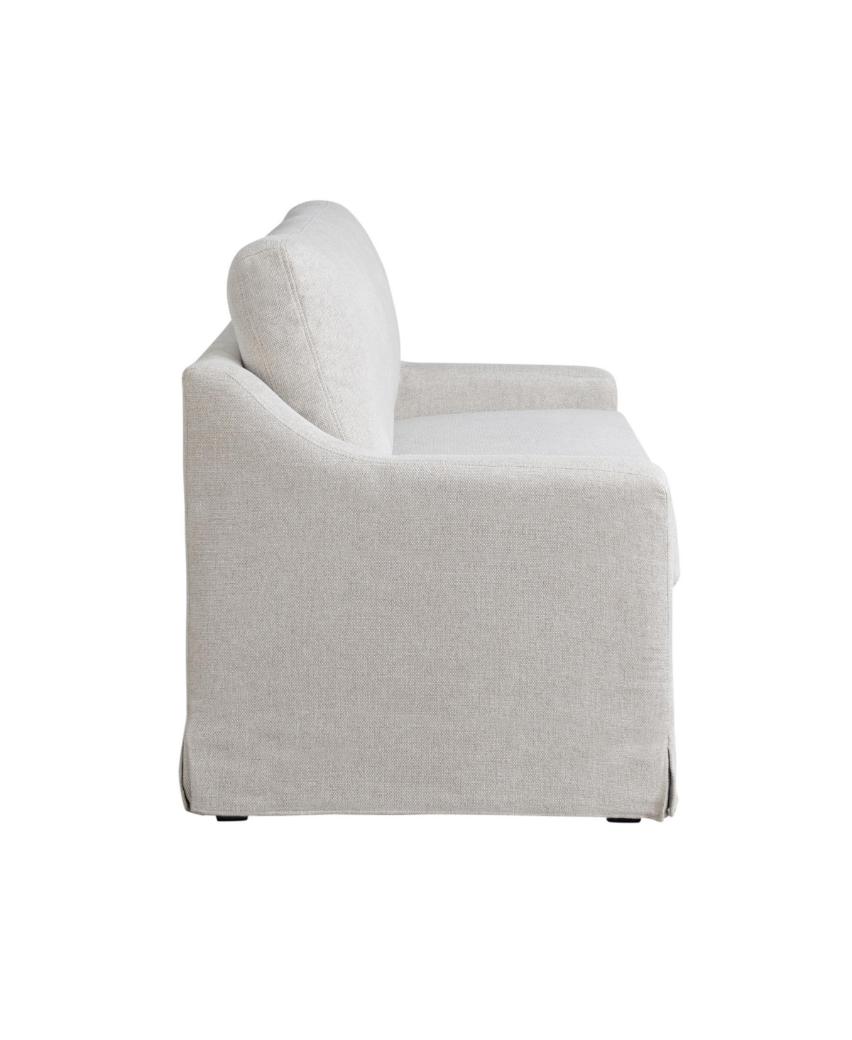 Serta 53.5" Polyester Hampstead Convertible Twin Sleeper Loveseat In White