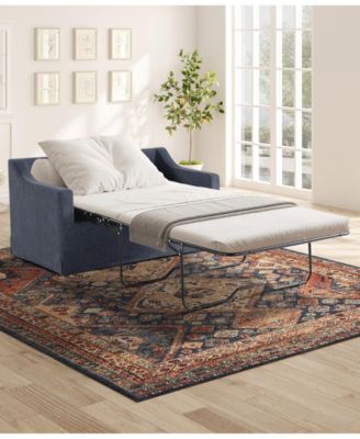 53.5" Polyester Hampstead Convertible Twin Sleeper Loveseat