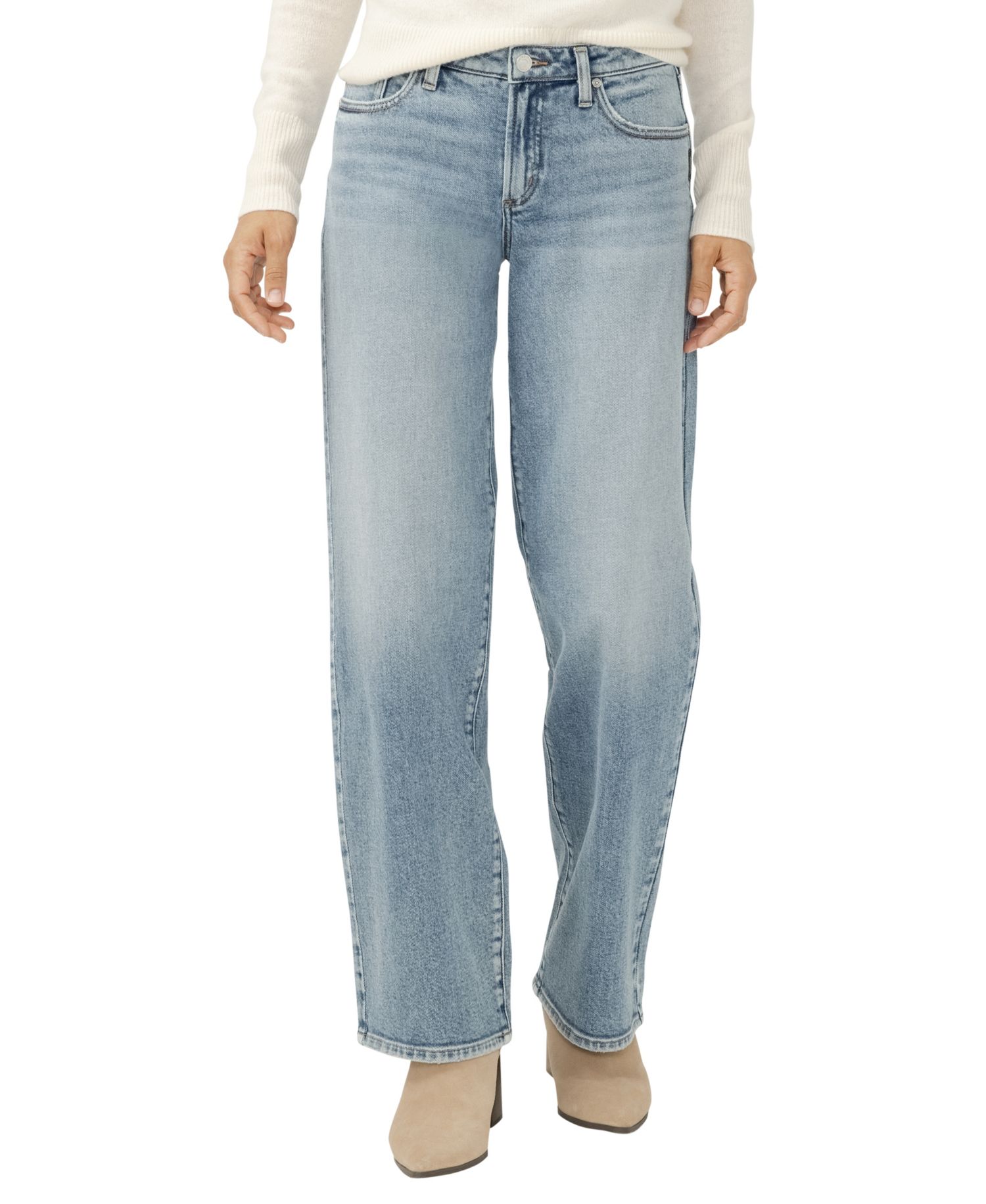Women's Loose & Low Rise Straight Leg Jeans